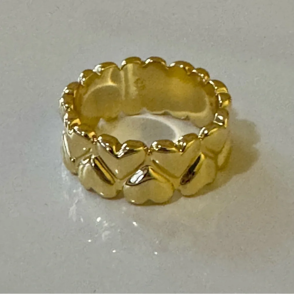 Gorjana New Size 9 18k Gold Plated Brass Lou‎ Heart Statement Ring